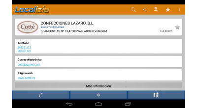 Ficha de empresa en Localizia